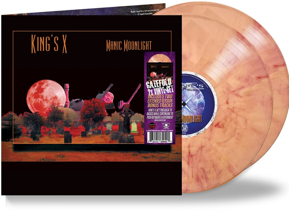 the album cover for King's X - Manic Moonlight (mars Attack Orange Vinyl)
