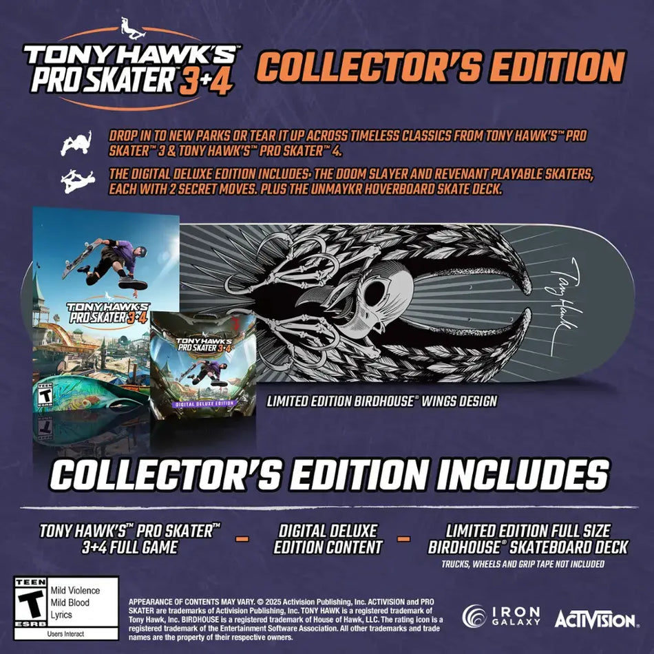 PREORDER: Tony Hawk Pro Skater 3+4 Collector's Edition for Xbox Series X