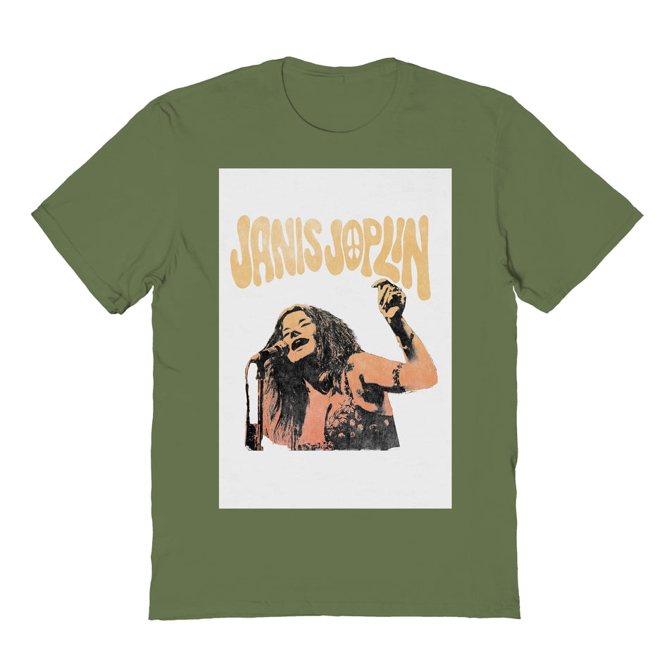 Goodie Two Sleeves Janis Joplin Vibes Military Green T-Shirt