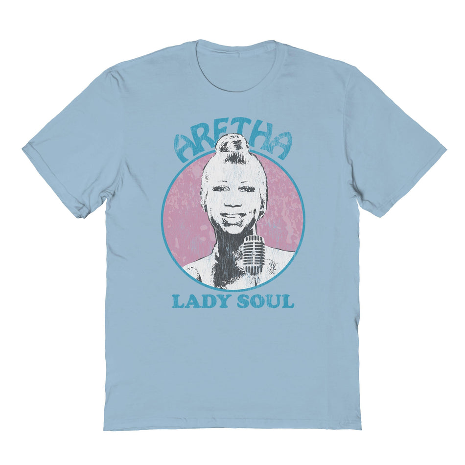 Goodie Two Sleeves Aretha Franklin Lady Soul Light Blue T-Shirt