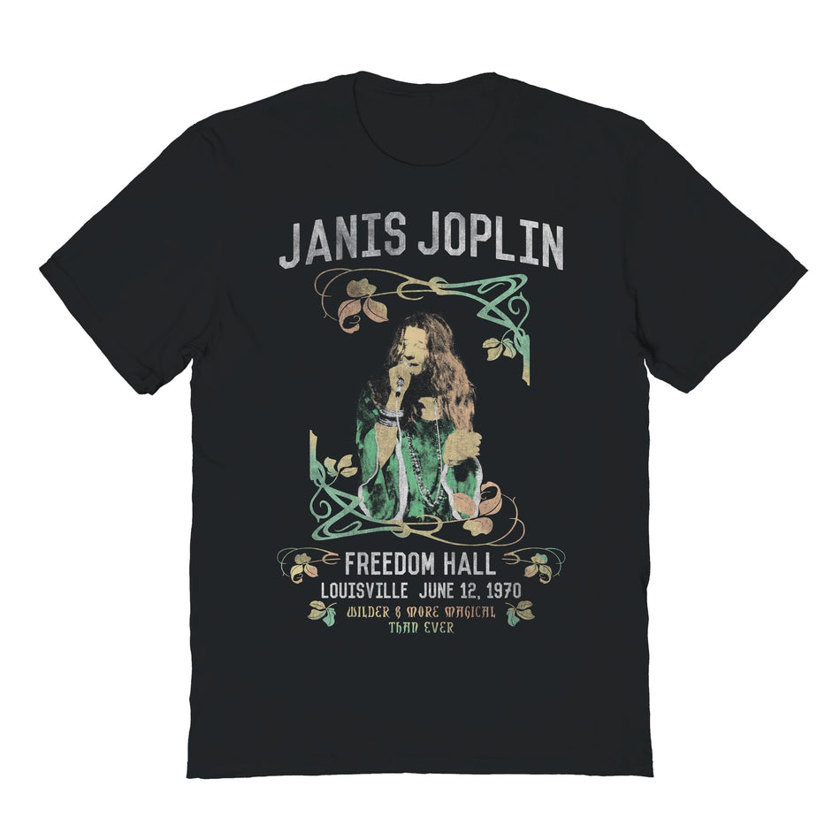 Goodie Two Sleeves Janis Joplin Poster Black T-Shirt