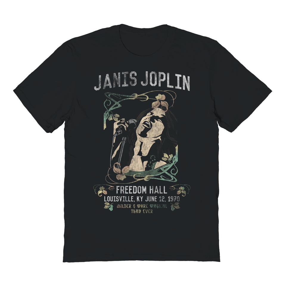 Goodie Two Sleeves Janis Joplin Poster Floral T-Shirt