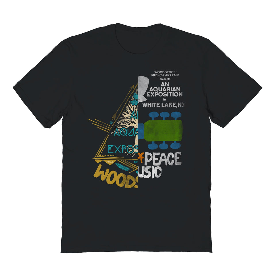Goodie Two Sleeves Woodstock Split Graphic Black T-Shirt