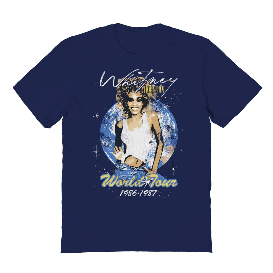 Goodie Two Sleeves Whitney Houston World Tour Navy T-Shirt